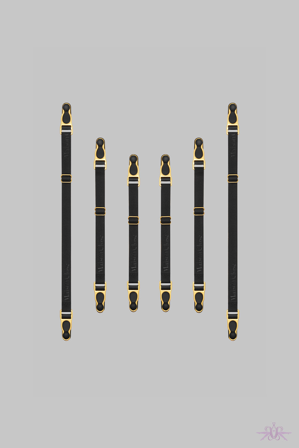 Maison Close Double Suspender Straps Black/Gold