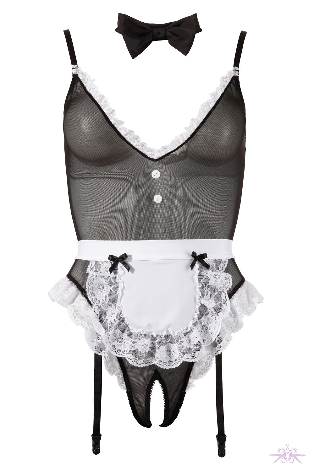 Maid Sheer Suspender BodySuit