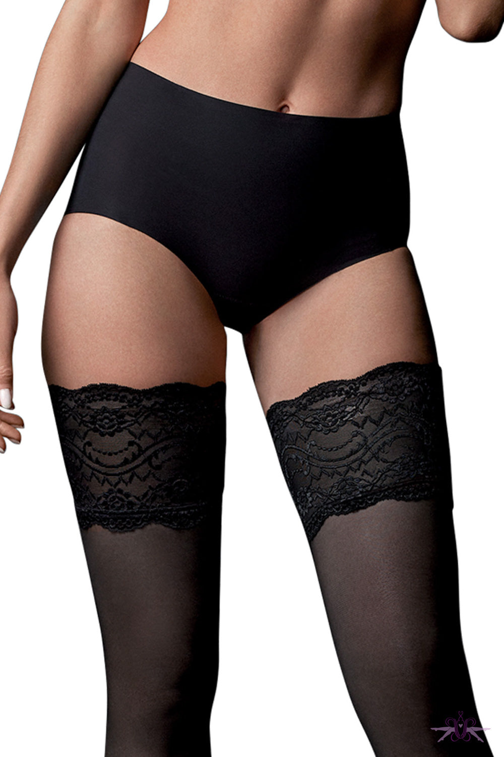 Le Bourget Jarretiere Dentelle Hold Ups - Mayfair Stockings