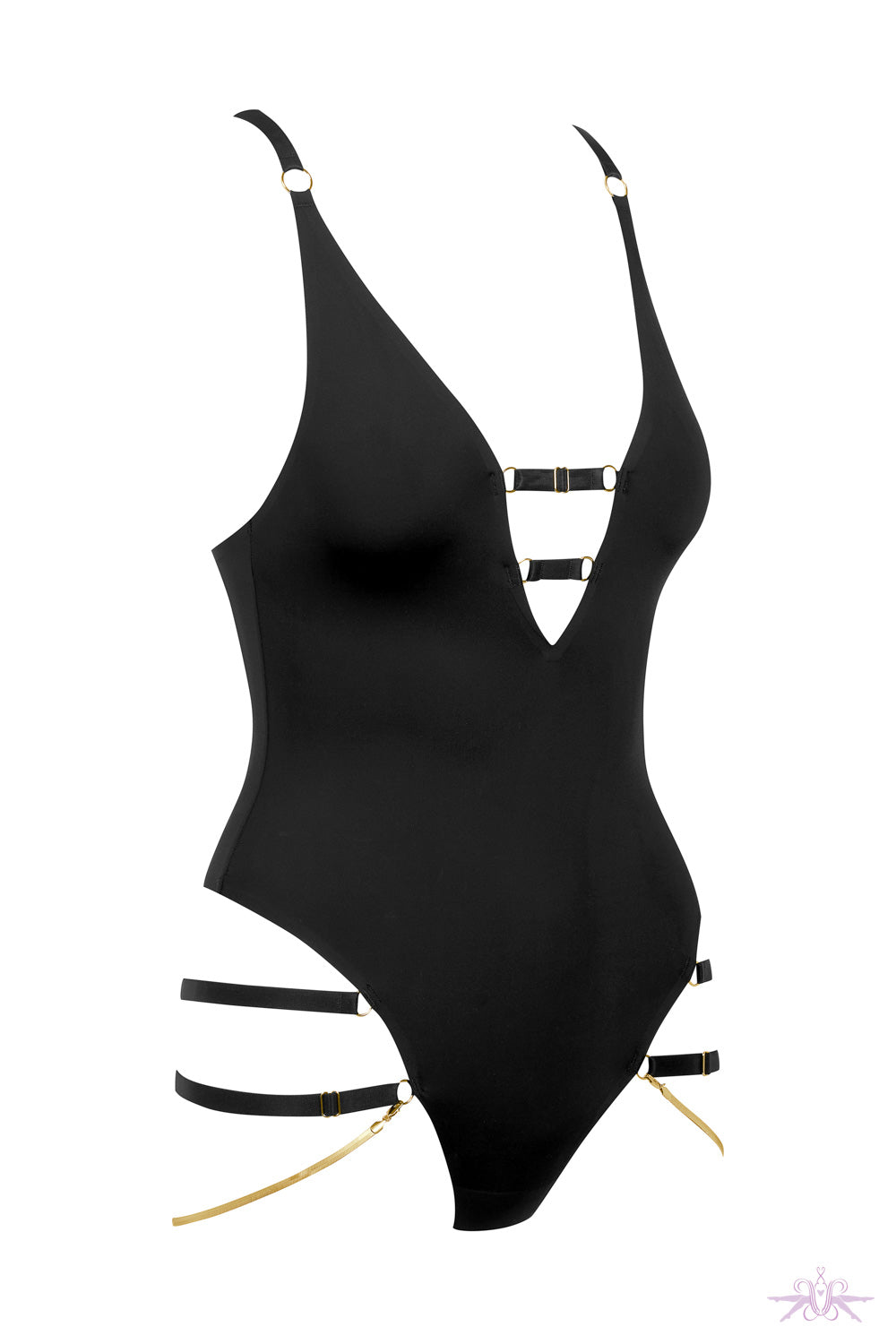 Maison Close Tapage Nocturne V-Neck Bodysuit with Jewellery