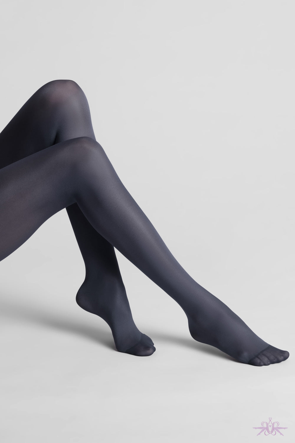 Maison Close 40D Grey Semi-Opaque Cut and Curled Stockings