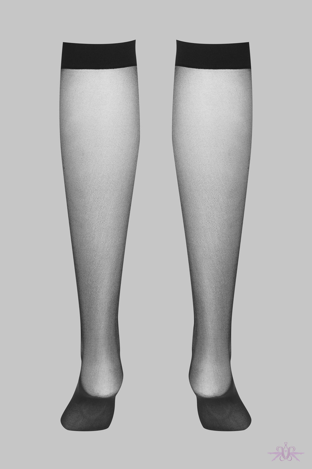 Maison Close Sheer Black Knee-Highs