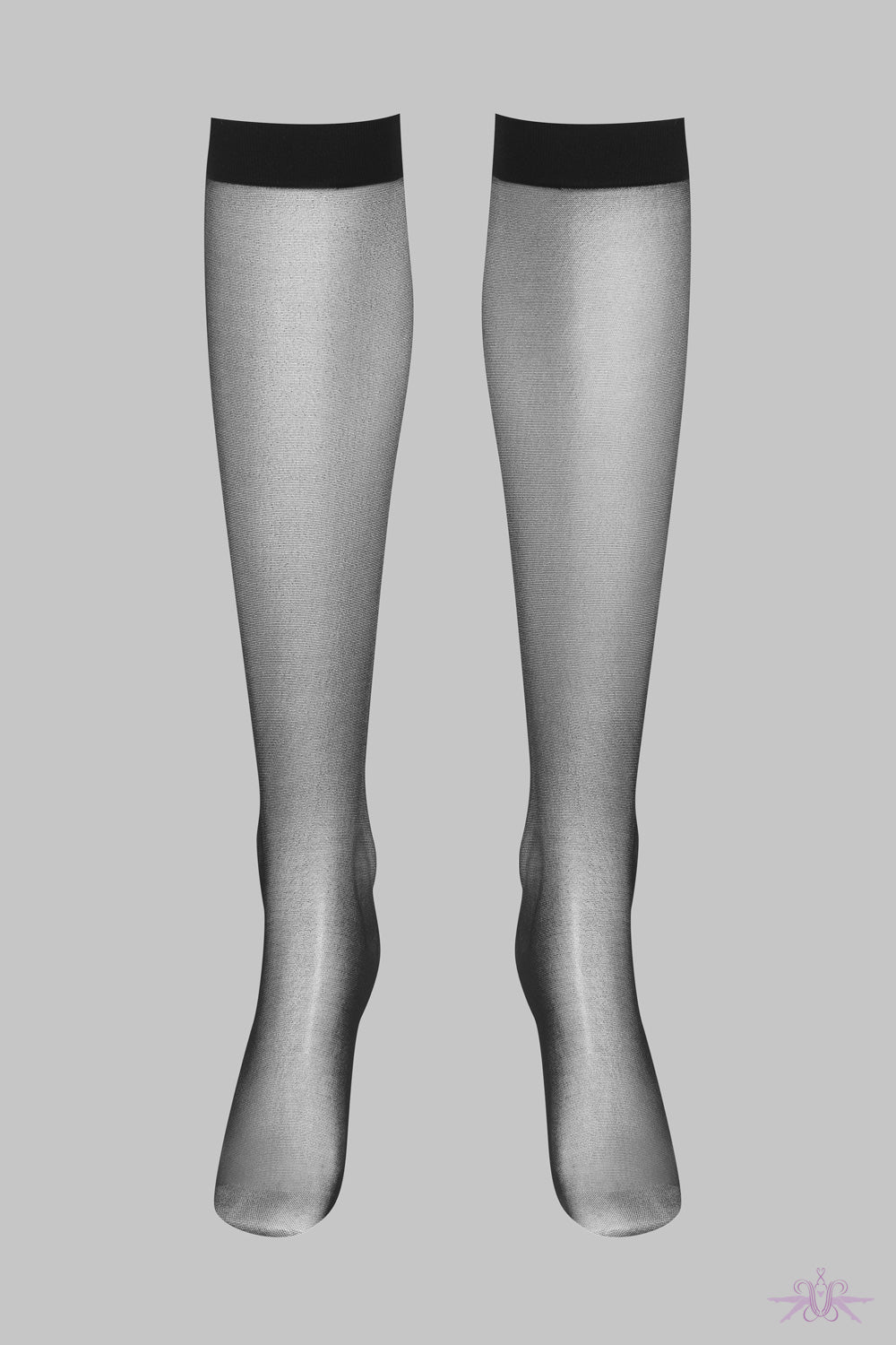Maison Close Sheer Black Knee-Highs