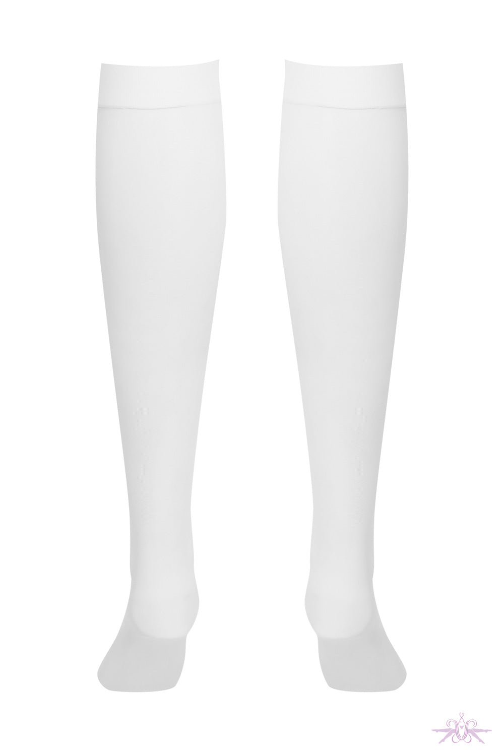 Maison Close Sheer White Knee-Highs