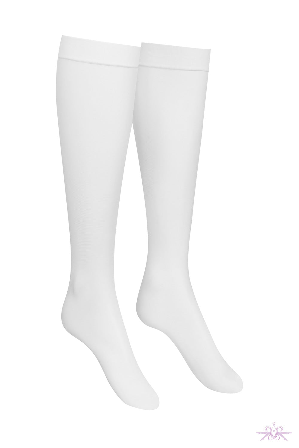 Maison Close Sheer White Knee-Highs