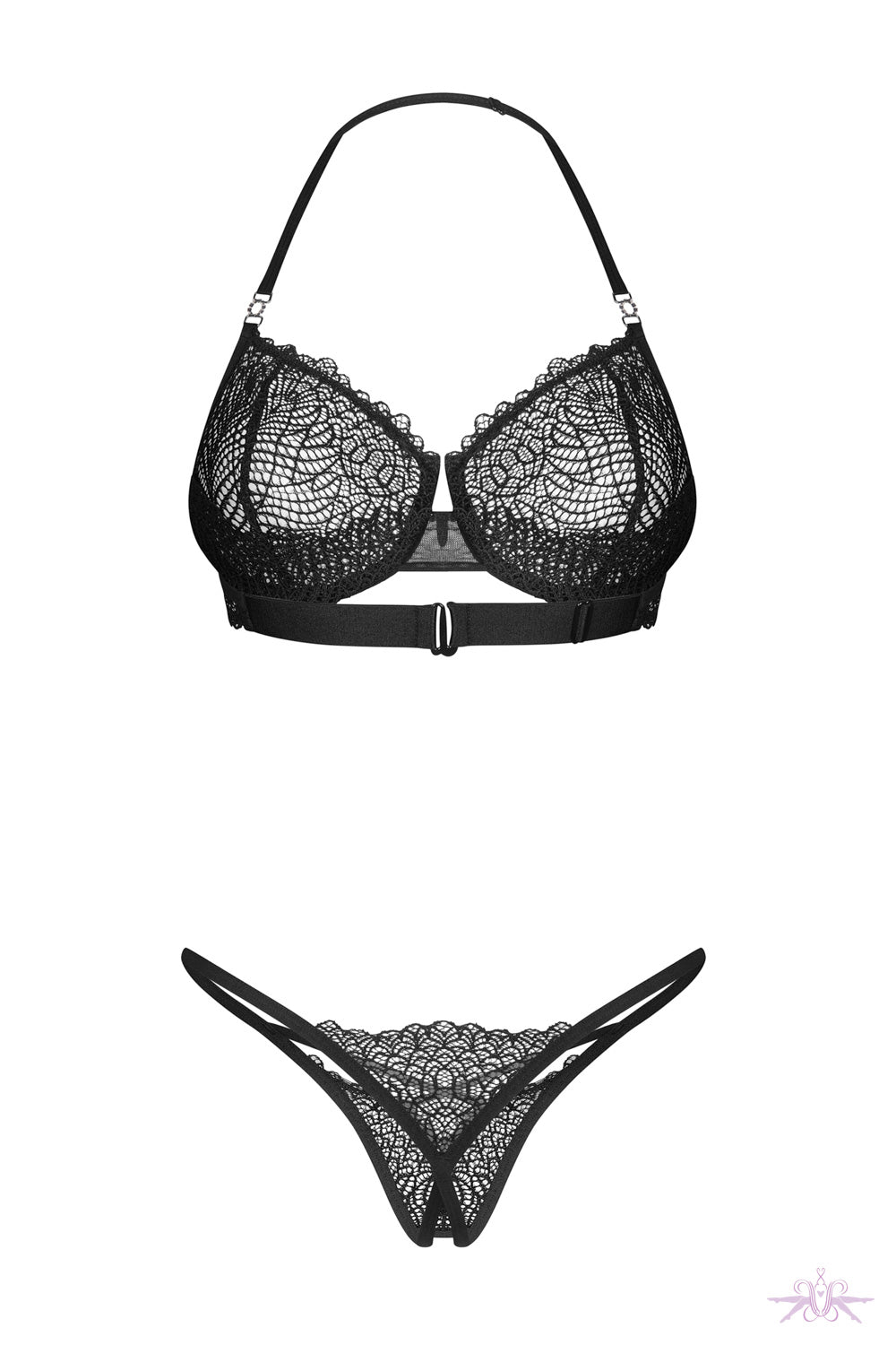 Obsessive Iliosa 2pcs Crotchless Set