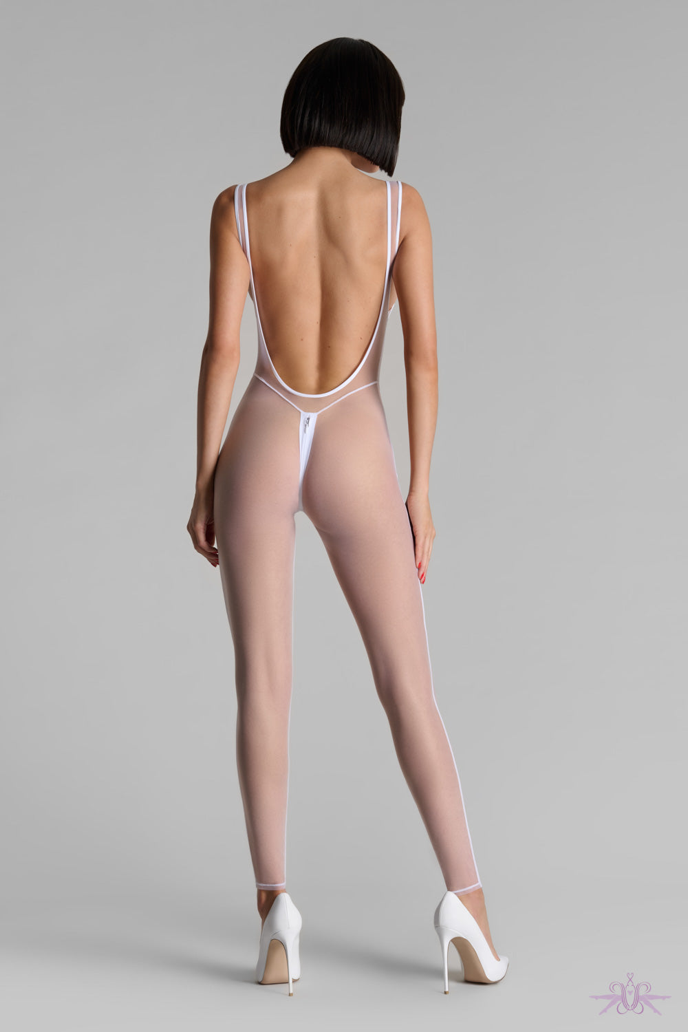 Maison Close Pure Tentation White Openable Catsuit