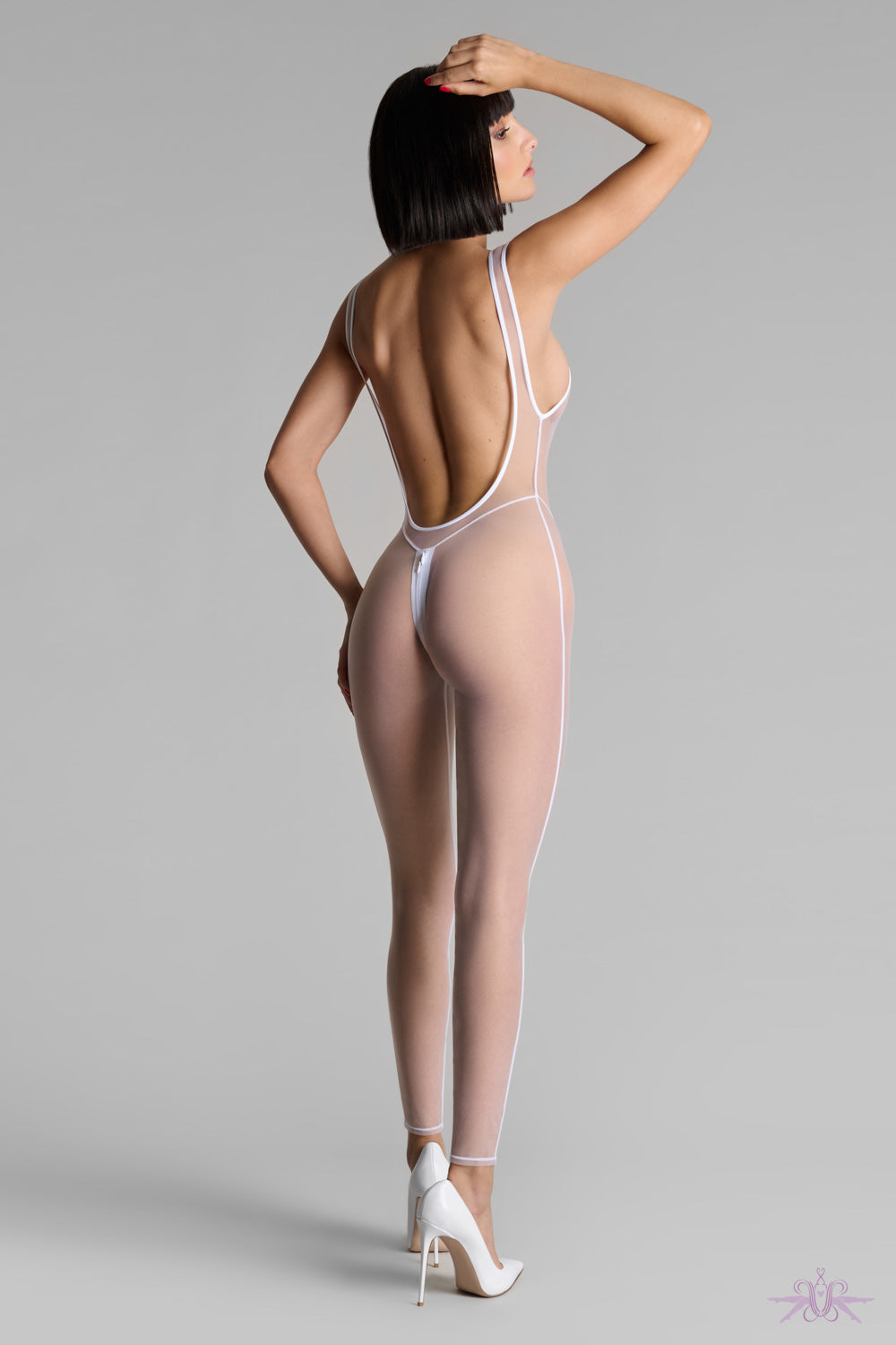 Maison Close Pure Tentation White Openable Catsuit