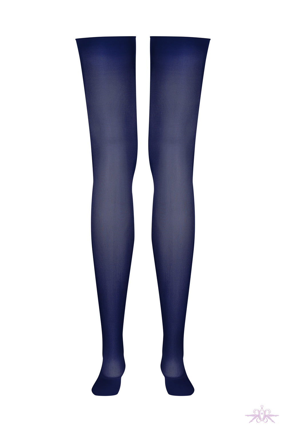 Maison Close 40D Navy Semi-Opaque Cut and Curled Stockings