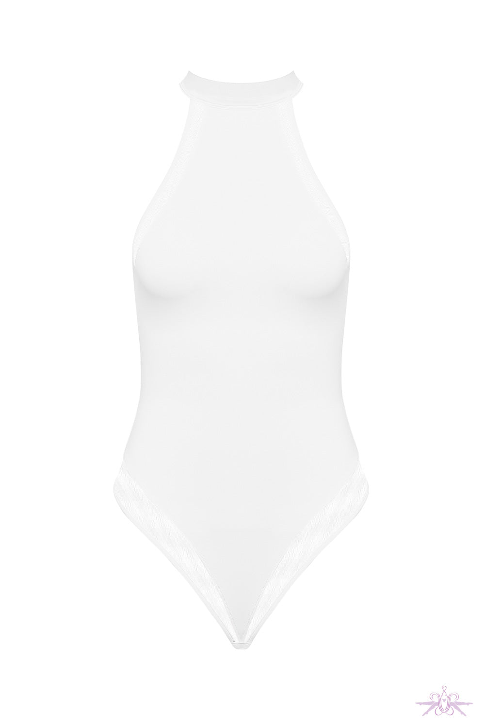 Maison Close Pure Tentation White Halterneck Thong Bodysuit