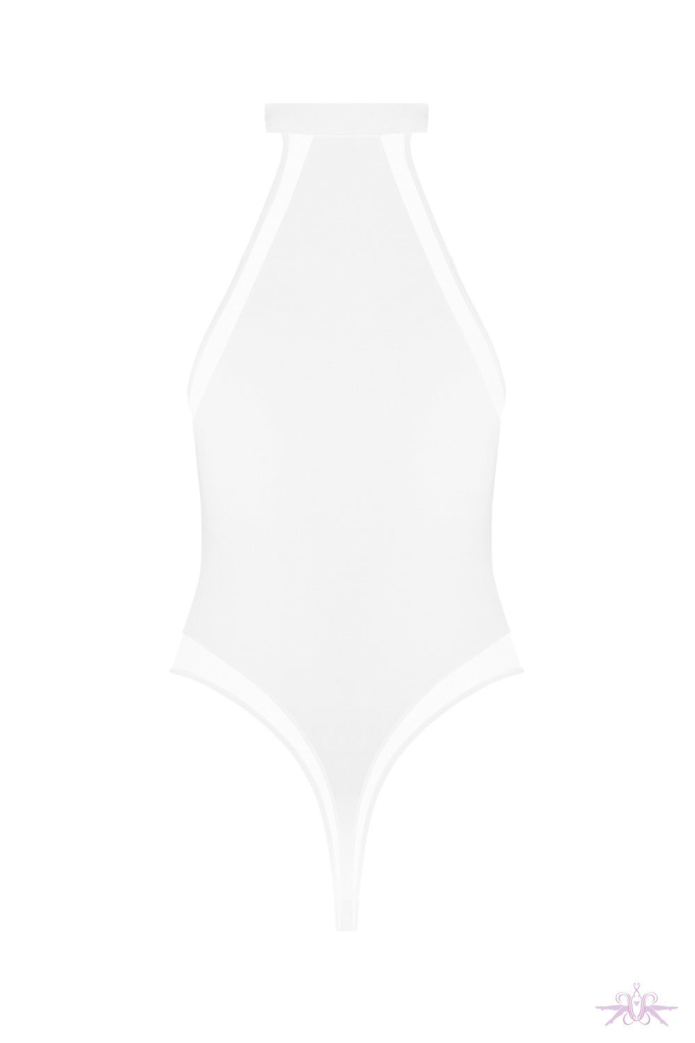 Maison Close Pure Tentation White Halterneck Thong Bodysuit