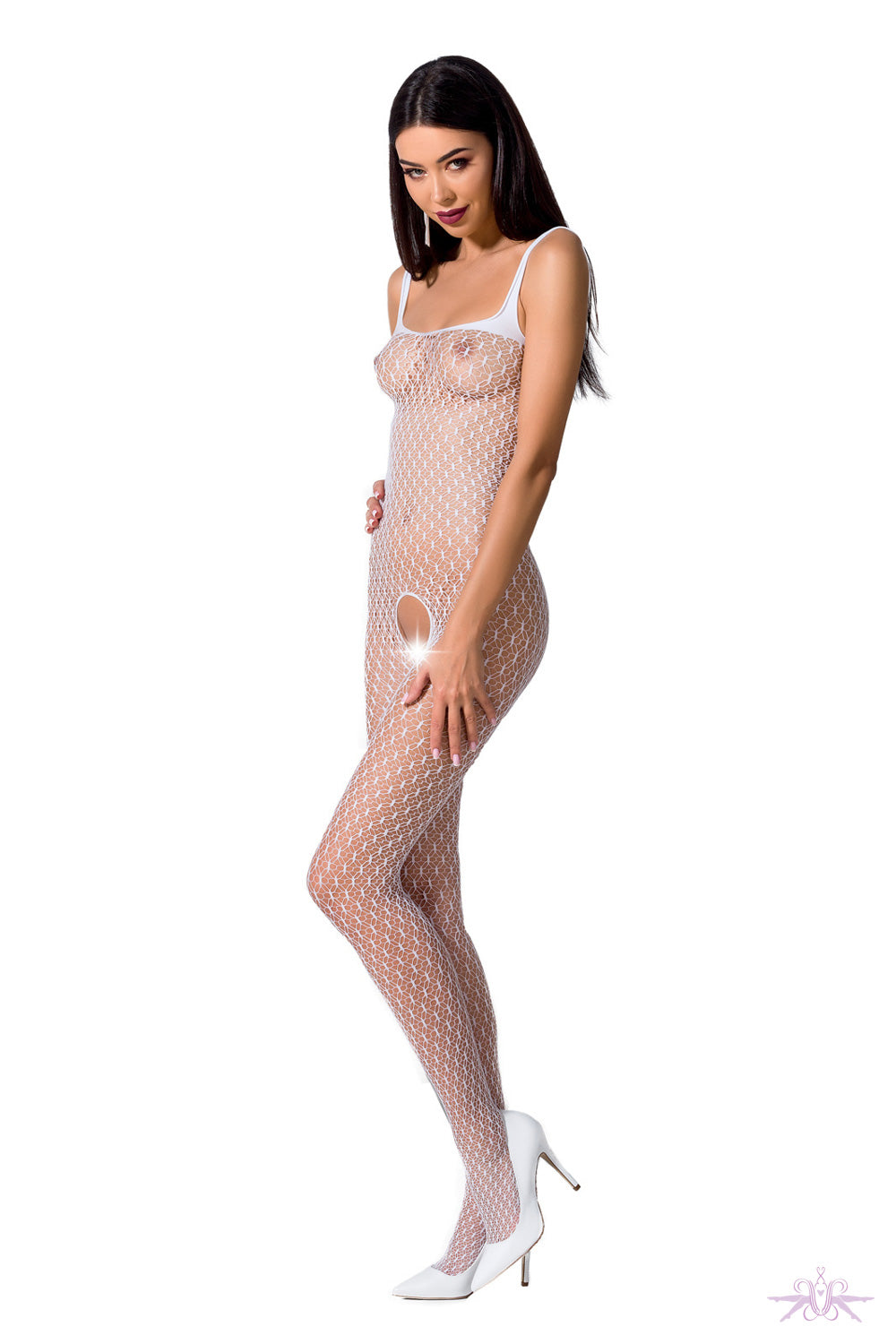 Passion White Crotchless Star Bodystocking