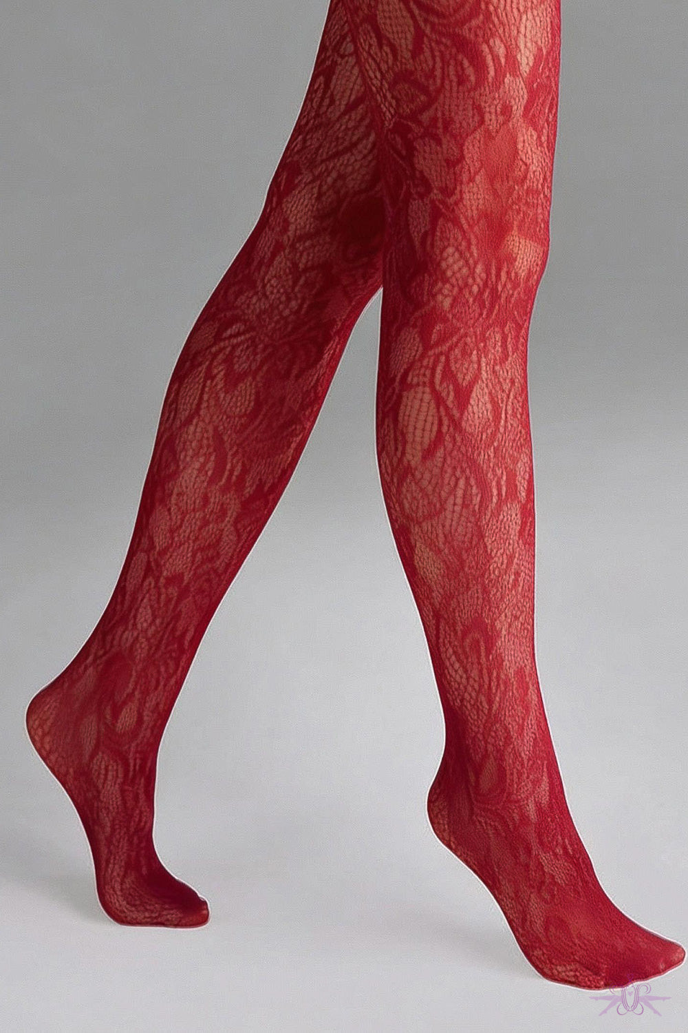 Marilyn Lace Fishnet Red Tights