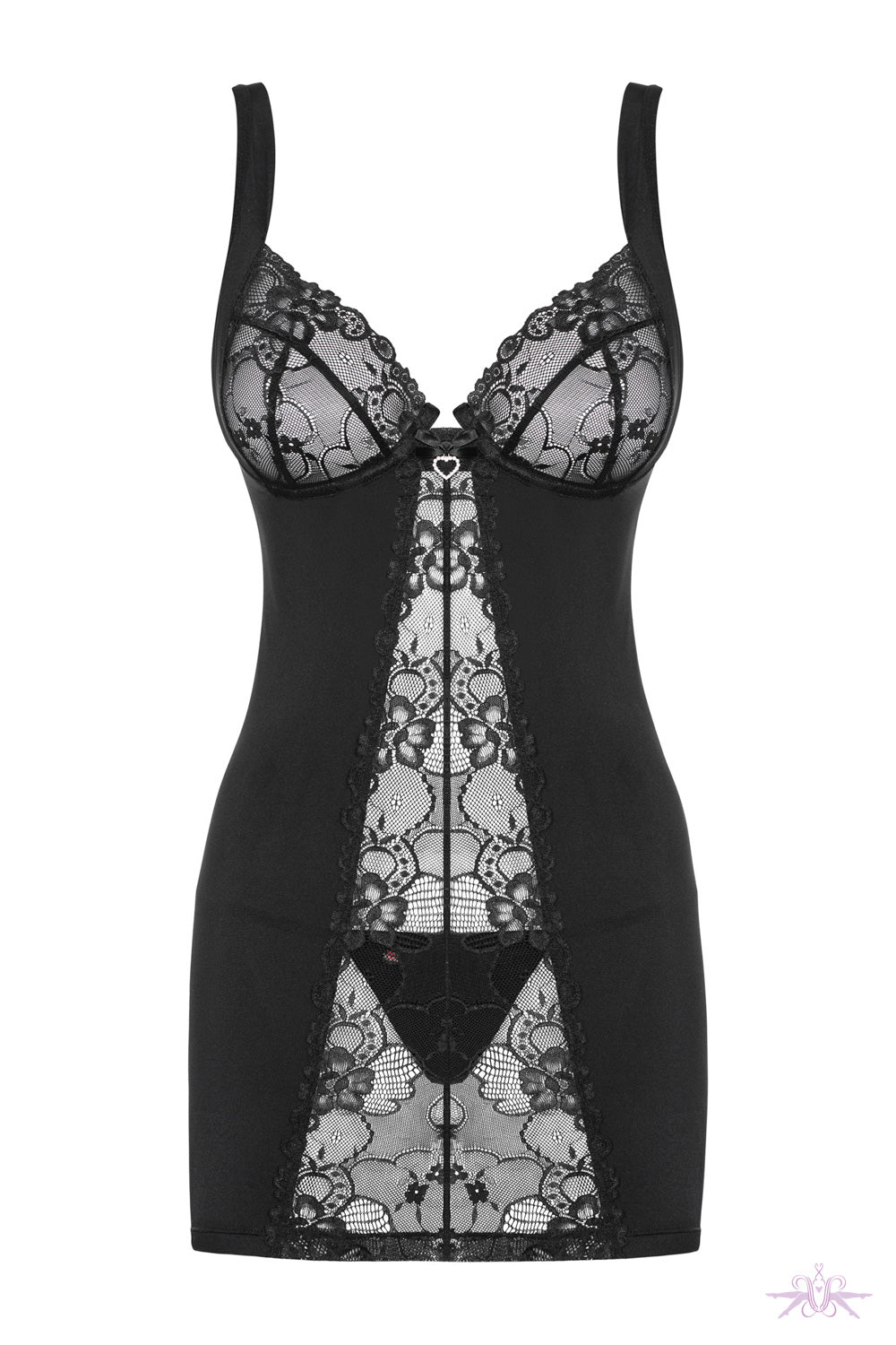 Obsessive Heartina Black Chemise