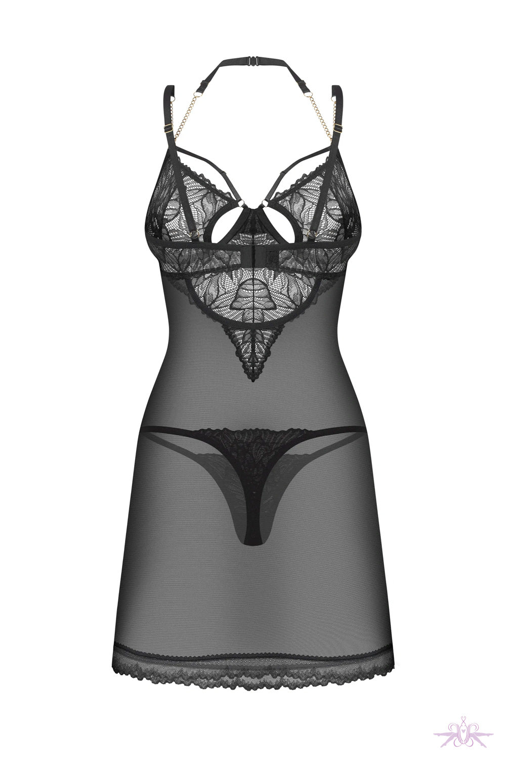 Obsessive Matidea Black Chemise and Thong