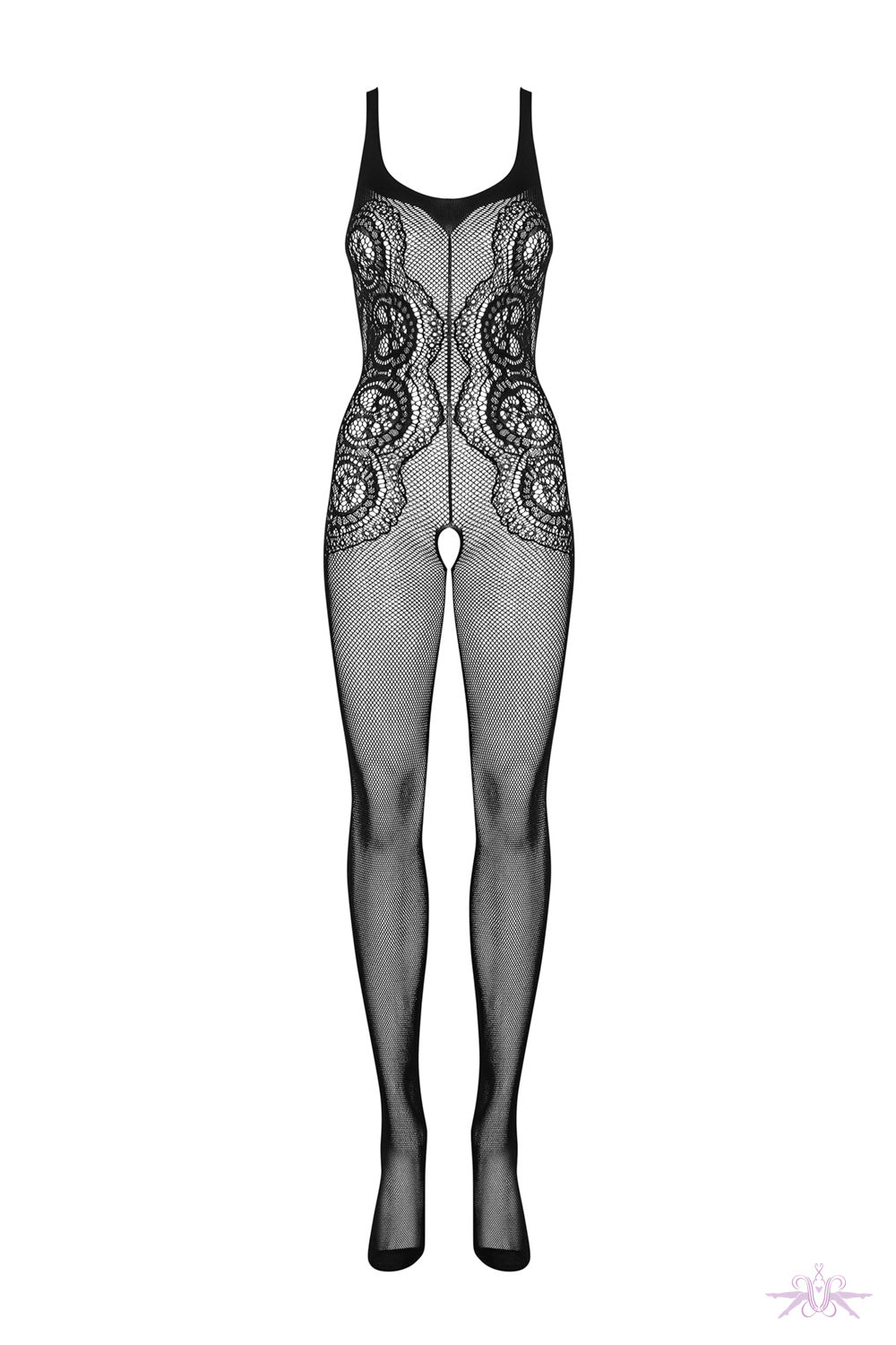 Obsessive Heart Black Fishnet Bodystocking