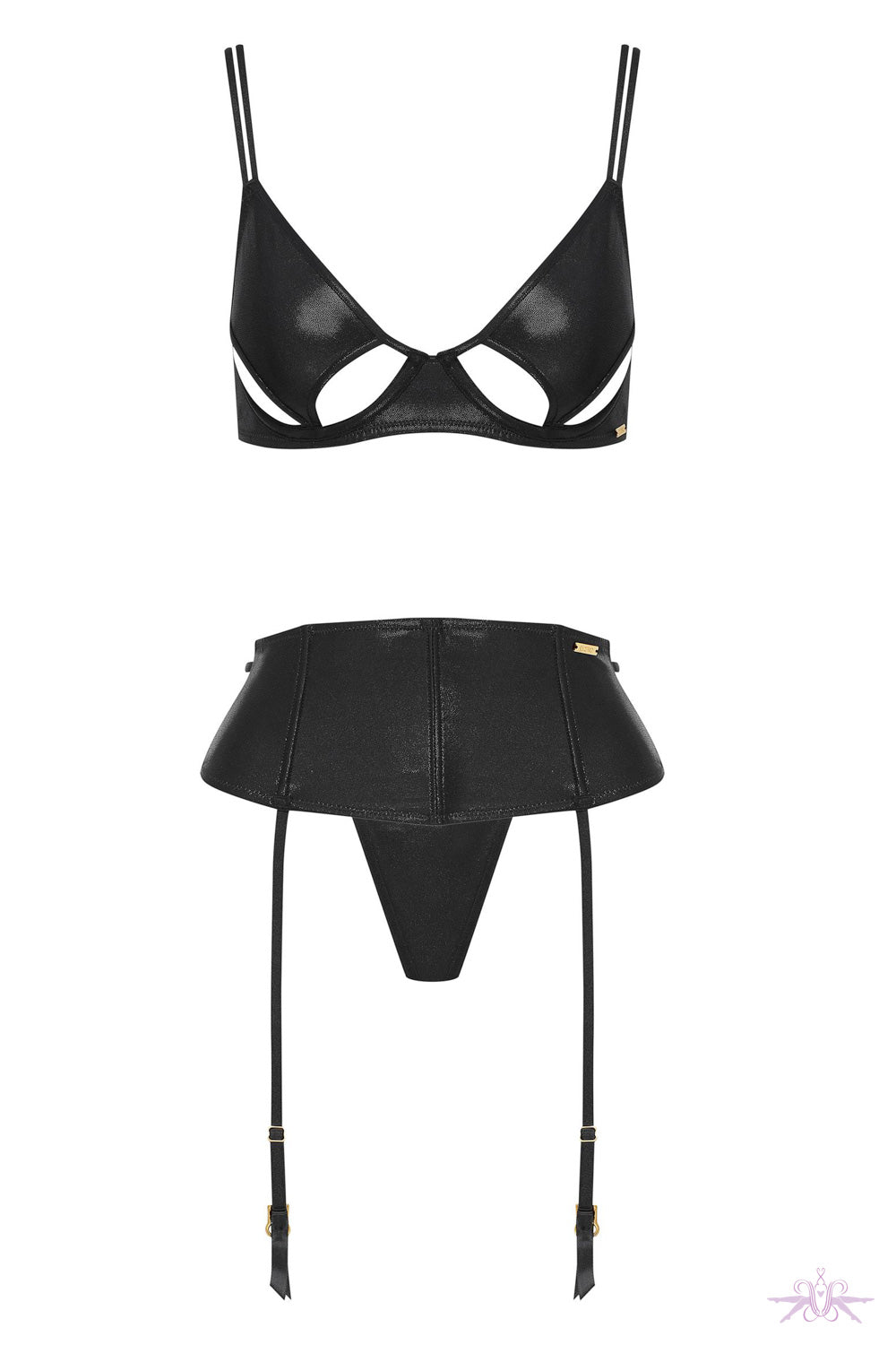 Esotiq Sensual Black Wasp 3 Piece Lingerie Set