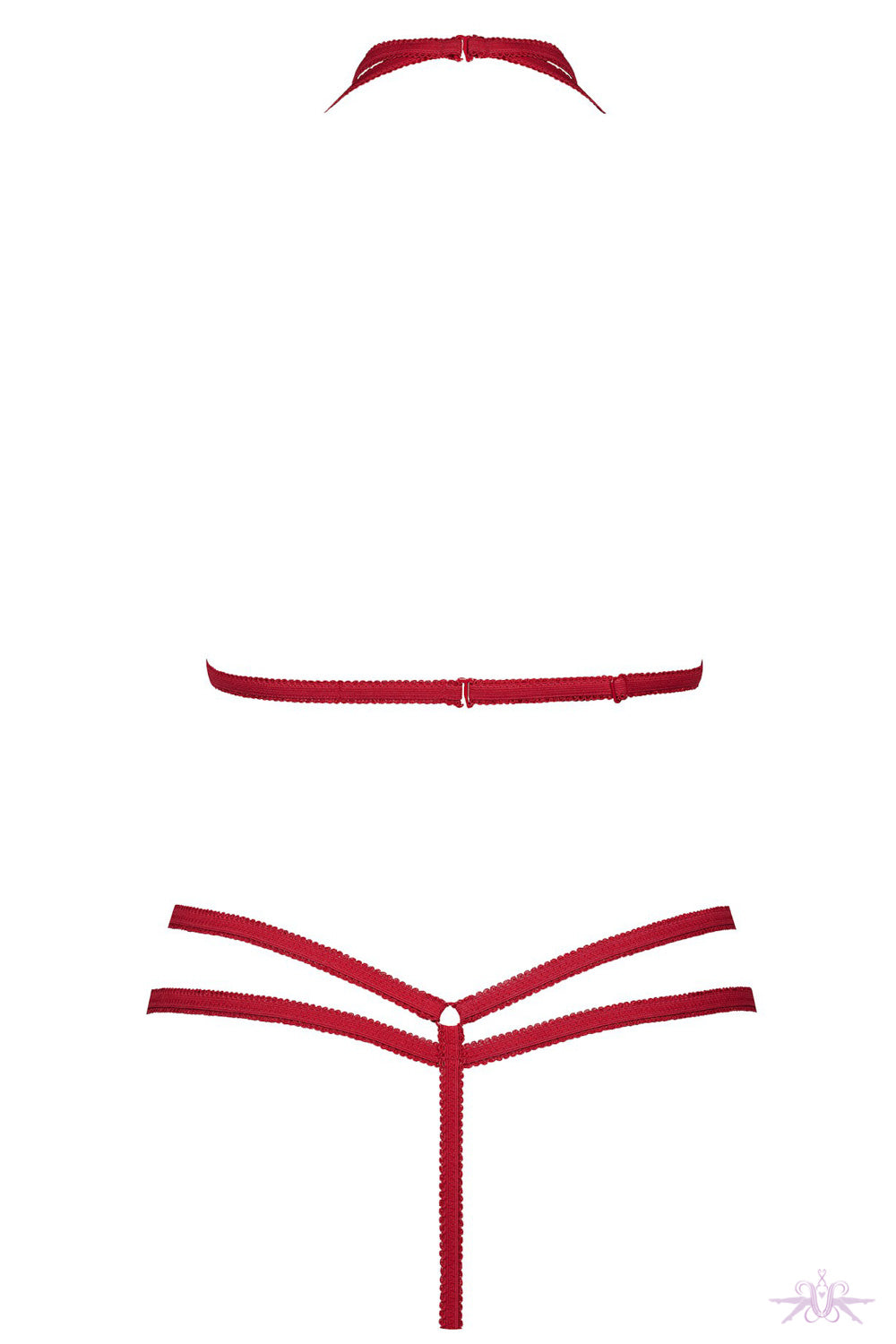 Maison Close Le Petit Secret Red Harness with Thong - Mayfair Stockings