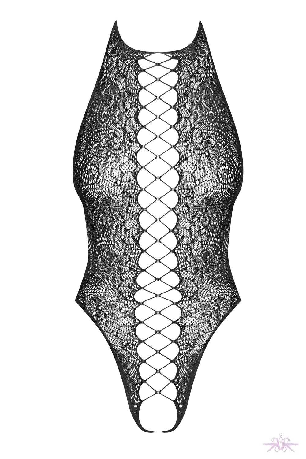 Obsessive Lace Up Fishnet Bodysuit - Mayfair Stockings