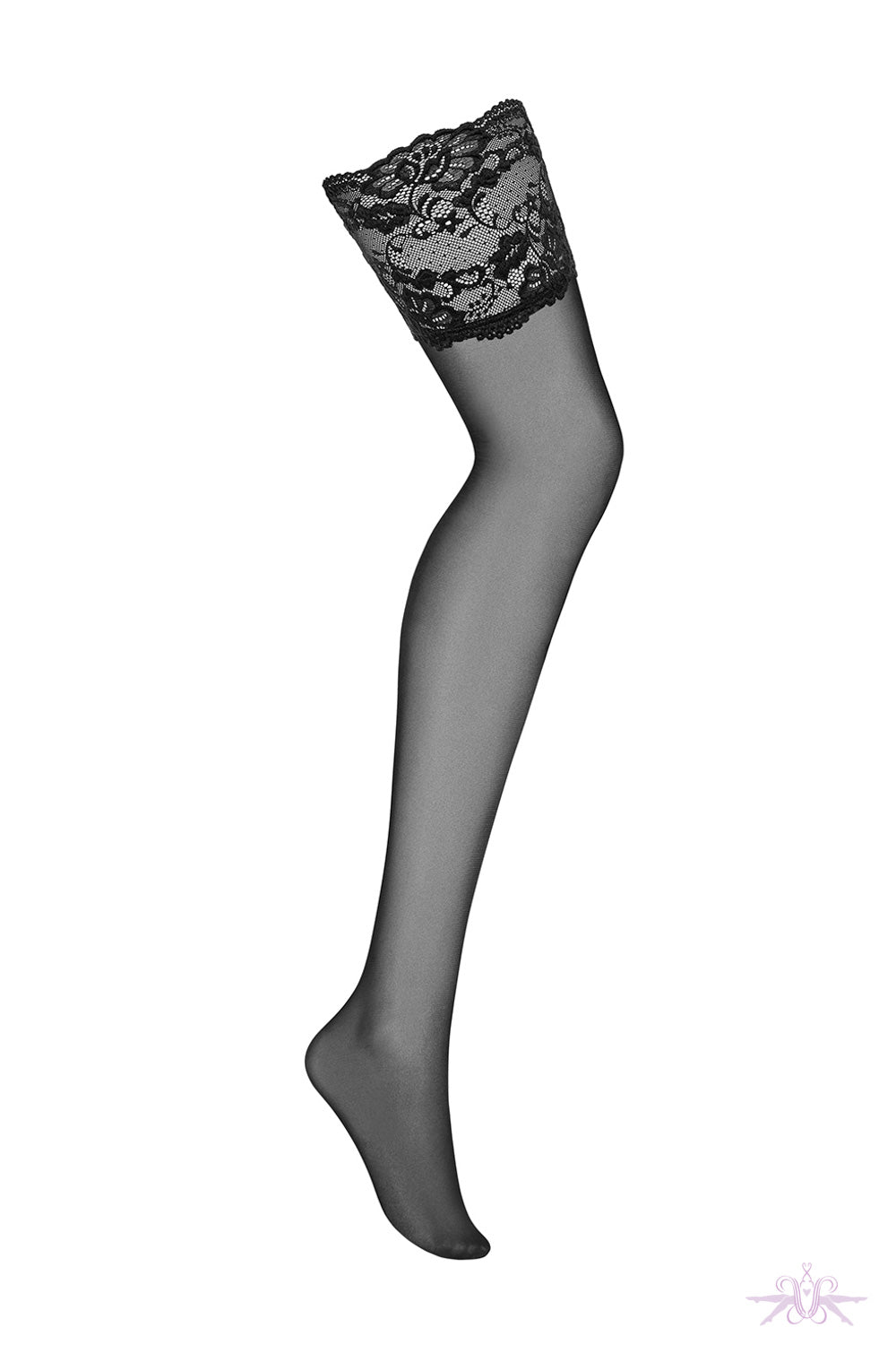 Obsessive Deep Lace Black Stockings