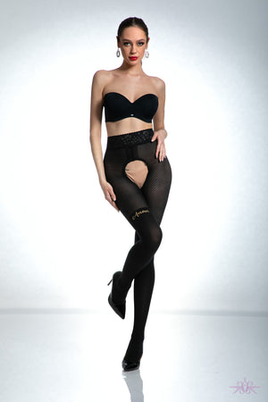 Amour Cat Girl Crotchless Black Tights
