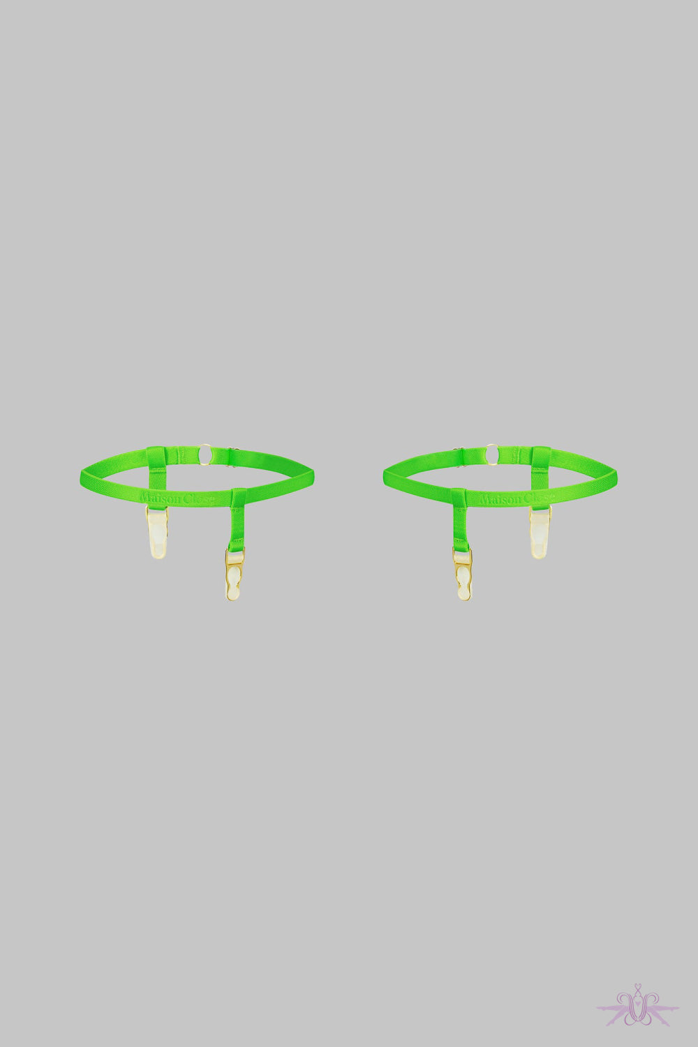 Maison Close Green Suspender Garters