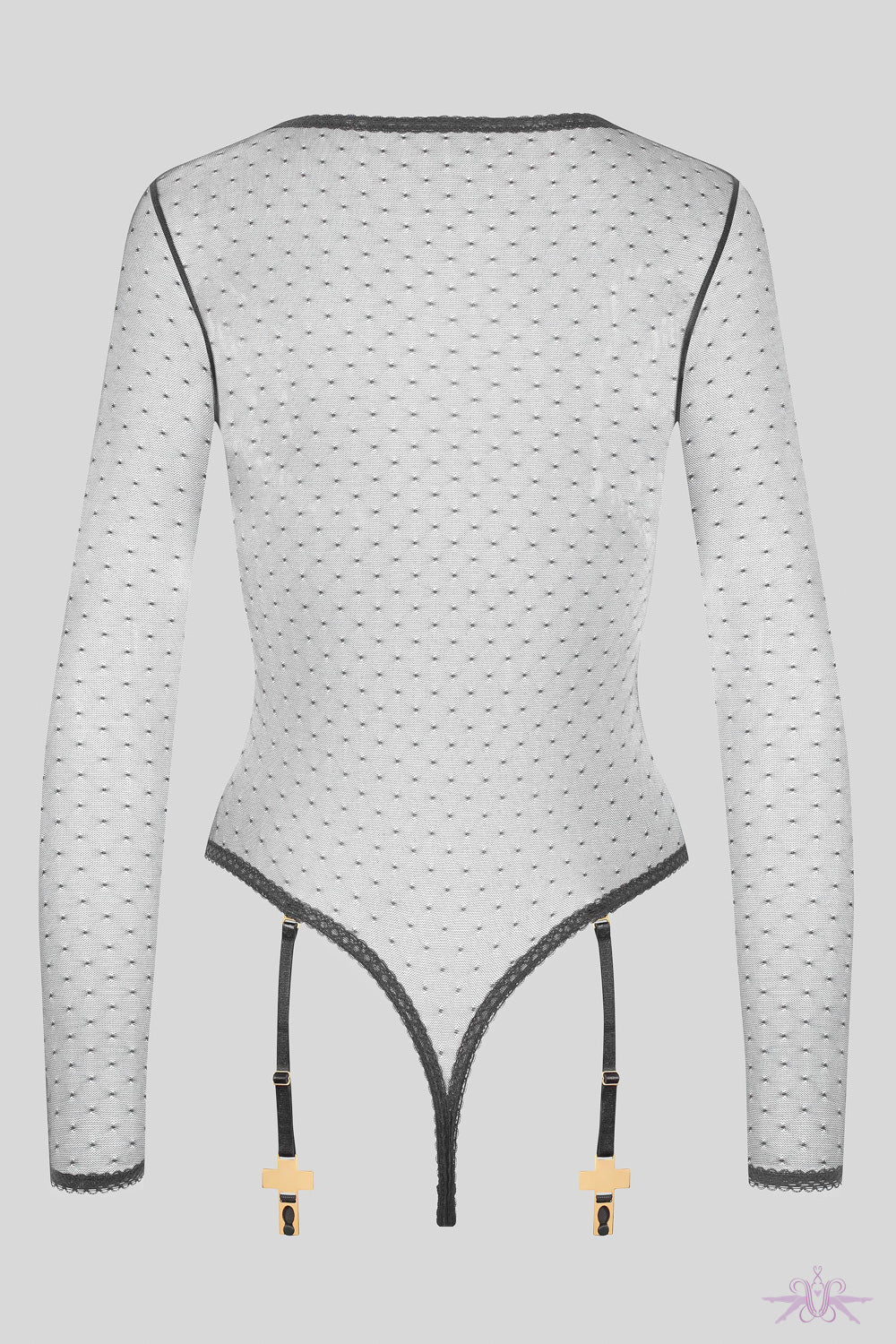 Maison Close Inspiration Divine Swiss Dot Mesh Body with Suspenders