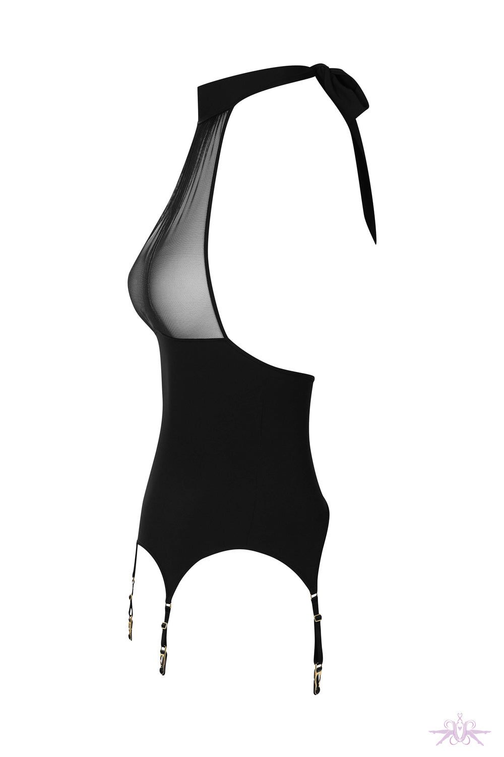 Maison Close Nuit Fauve Scarf Top with Suspenders
