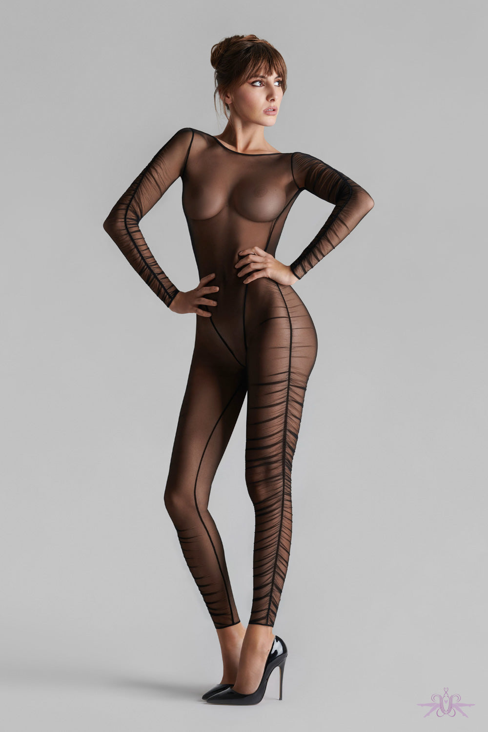 Maison Close Nuit Fauve Naked Back Long Sleeves Catsuit