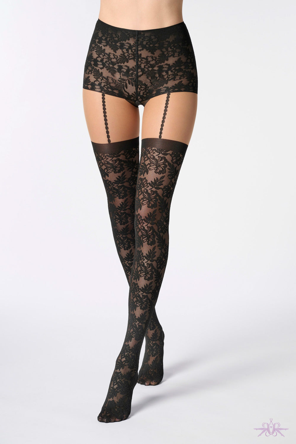 Oroblu Desire Lace Mock Suspender Tights