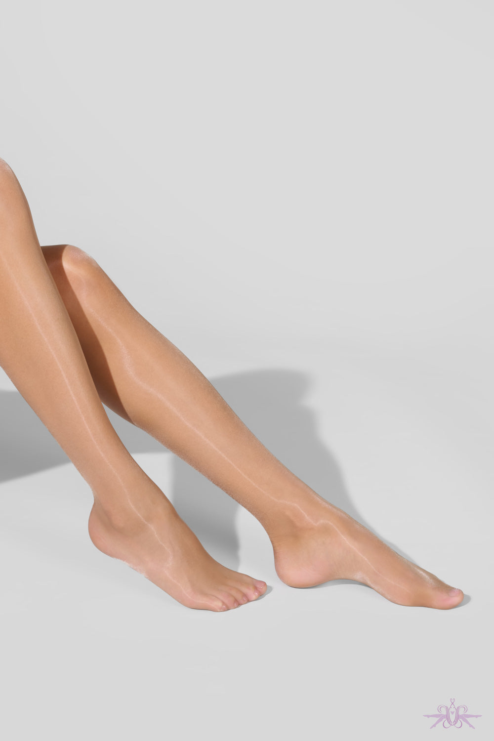 Maison Close Sheer Glossy Cut and Curled Caramel Stockings