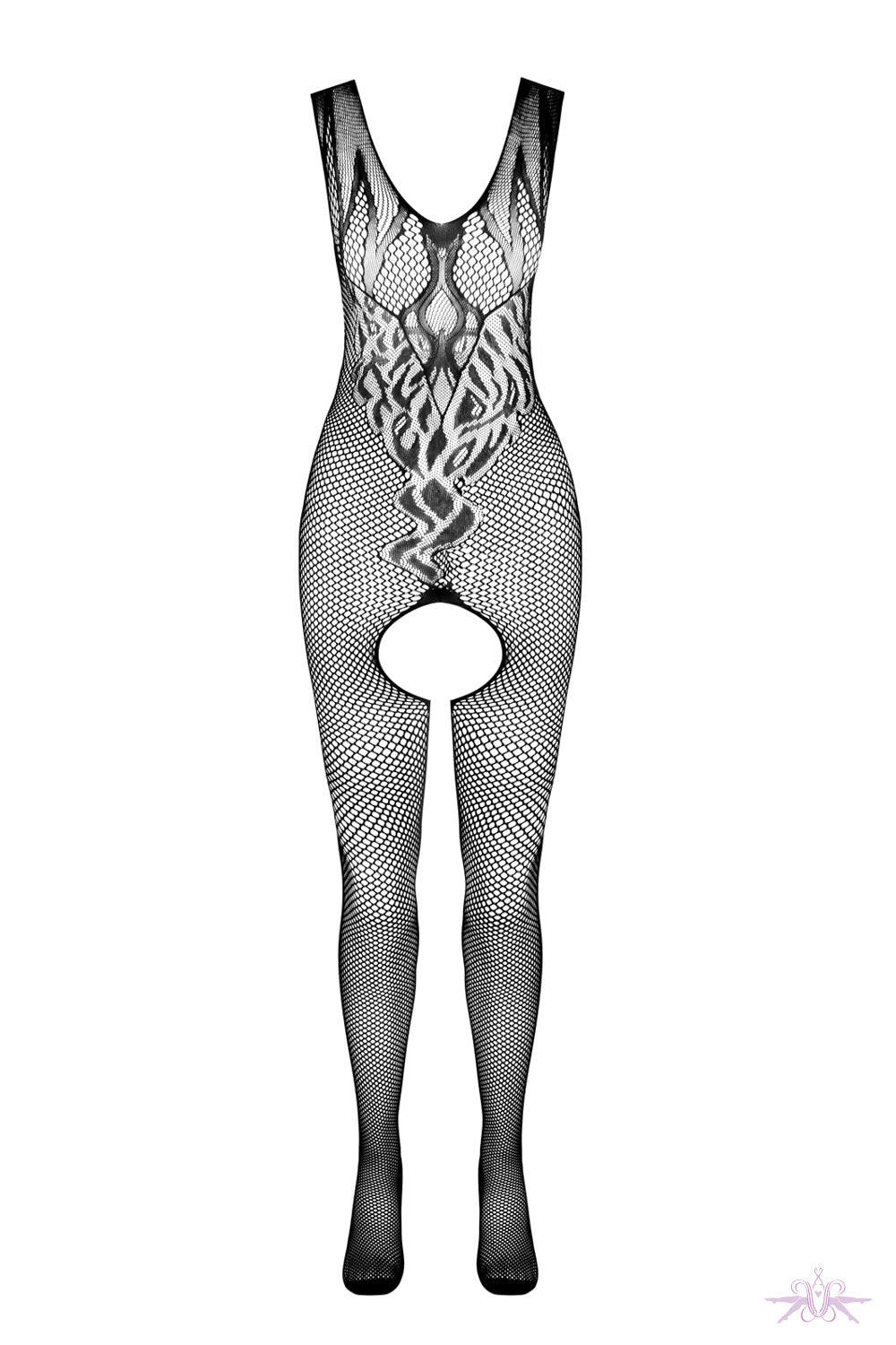 Passion Black Crotchless Tiger Bodystocking