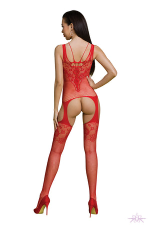 Passion Eco Red Daisy Bodystocking
