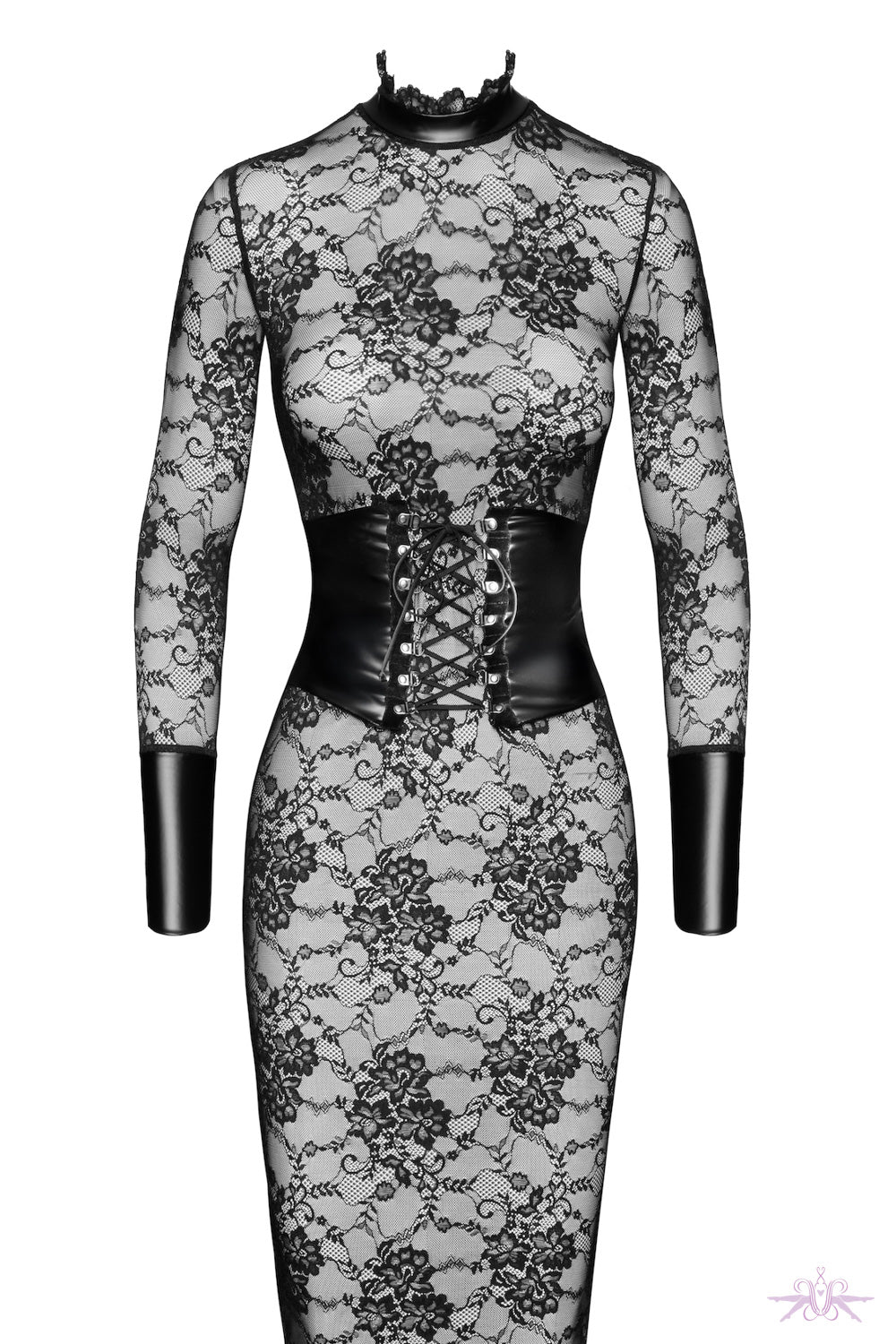 Noir Handmade Noirelle Lace Corset Midi Dress