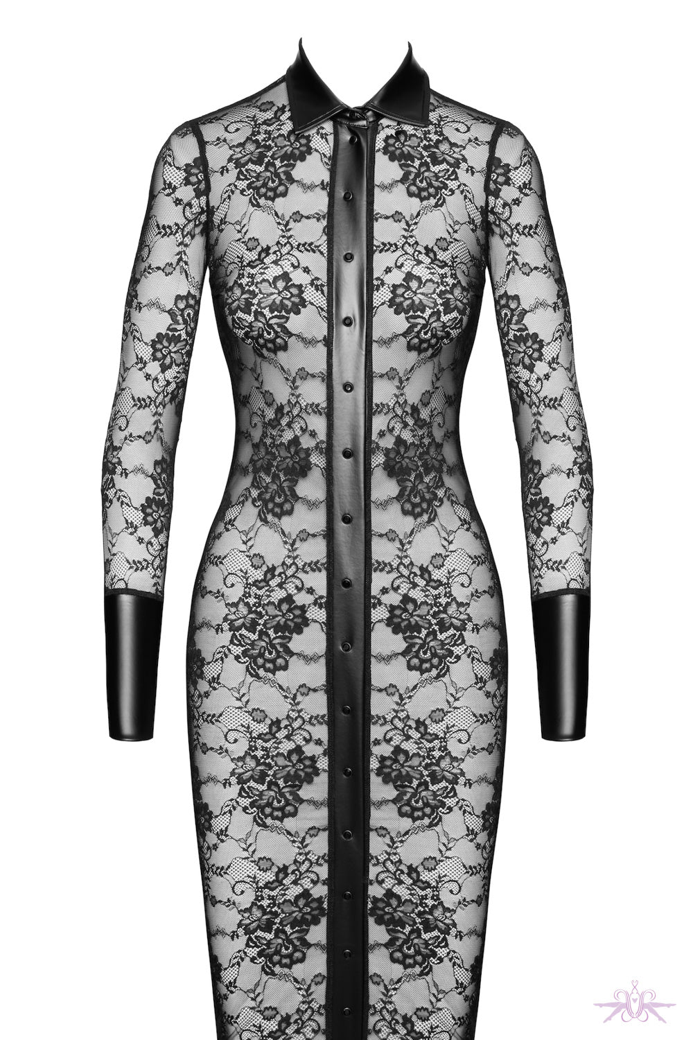 Noir Handmade Noirelle Lace Button-Up Midi Dress