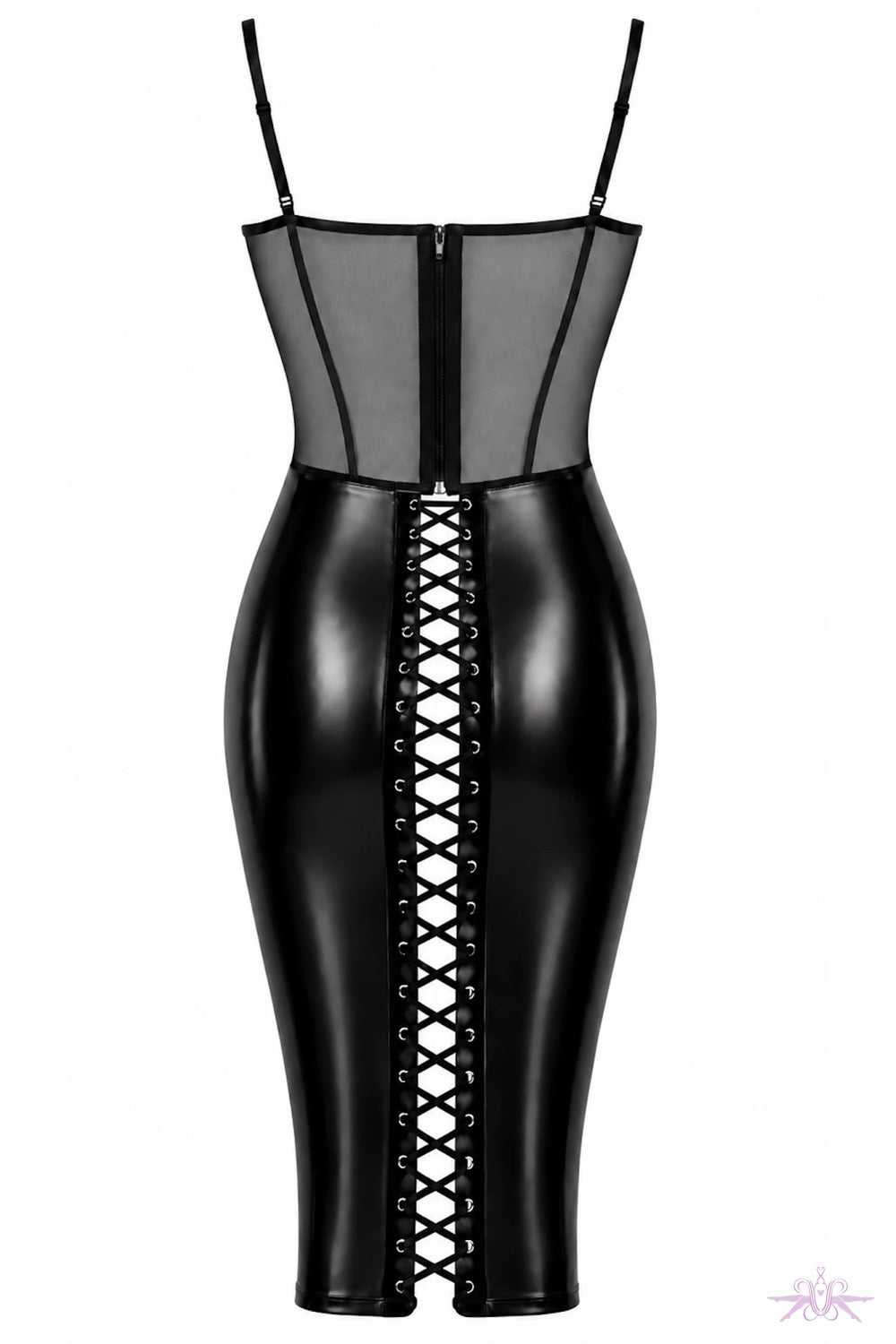 Noir Handmade Do Not Disturb Lace-Up Midi Dress