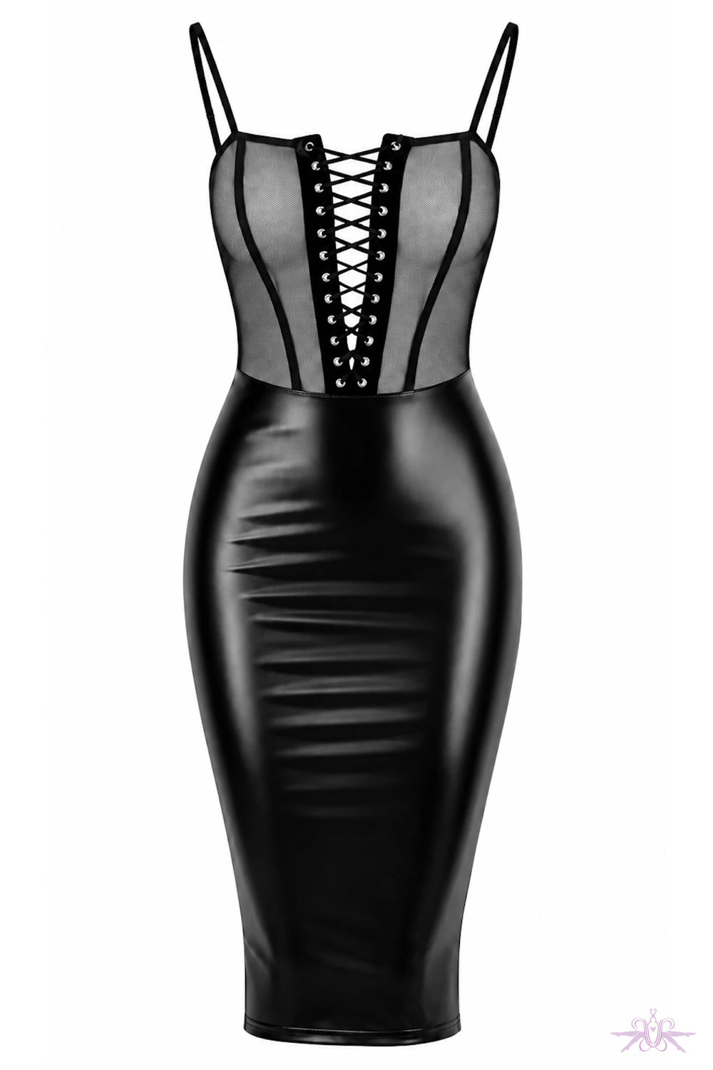 Noir Handmade Do Not Disturb Lace-Up Midi Dress
