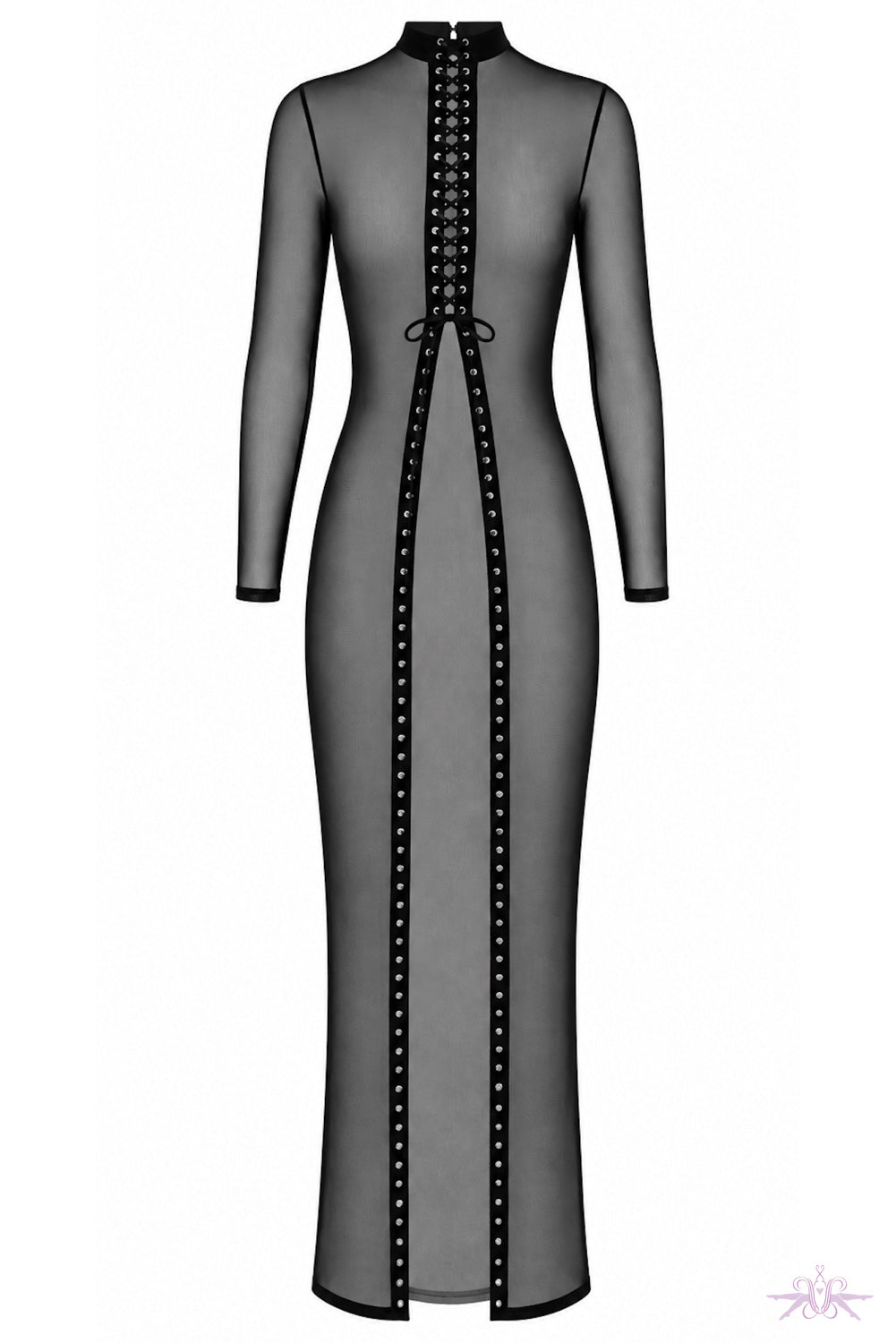 Noir Handmade Do Not Disturb Lace-Up Maxi Dress