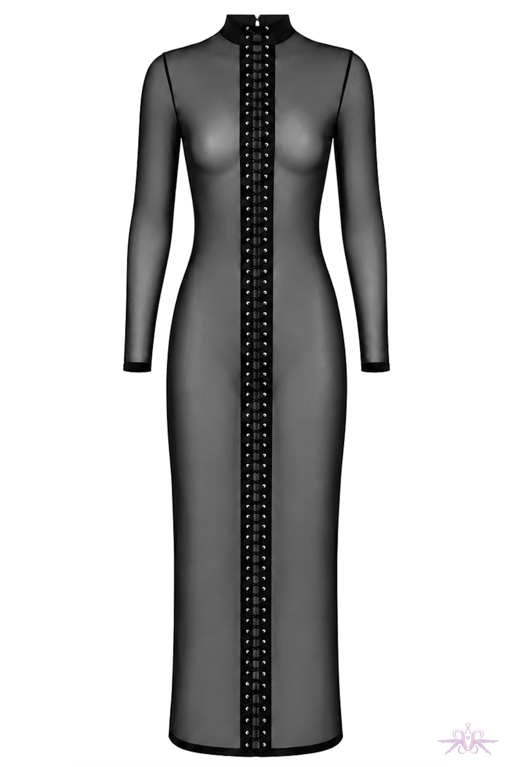Noir Handmade Do Not Disturb Lace-Up Maxi Dress