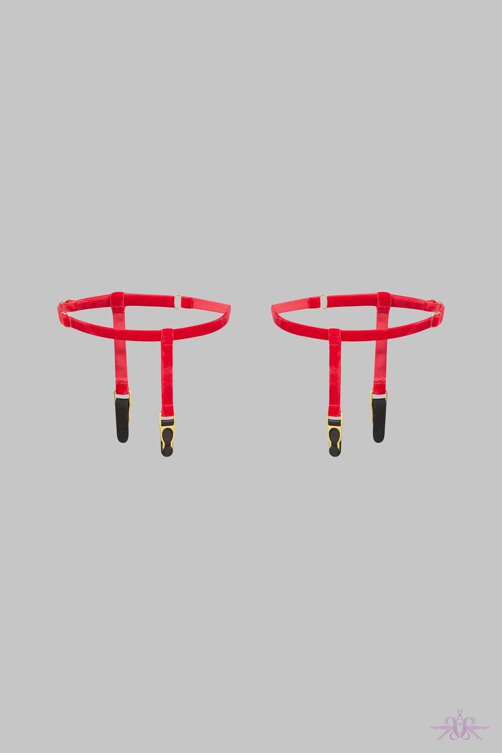 Maison Close Red Velvet Suspender Garters