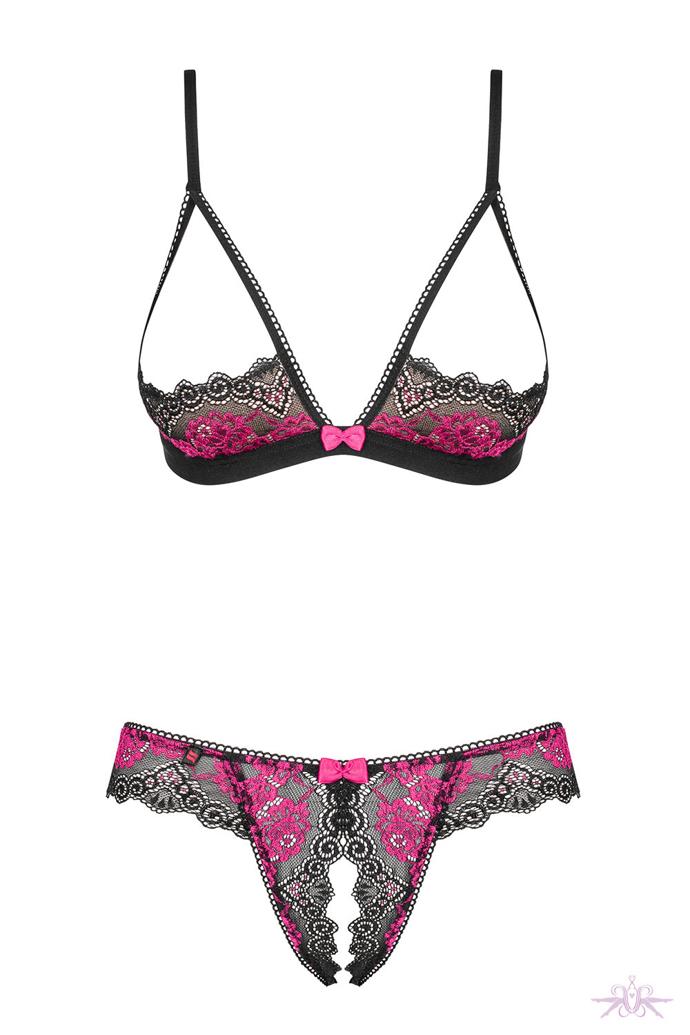 Obsessive Tulia 2pcs Crotchless Set