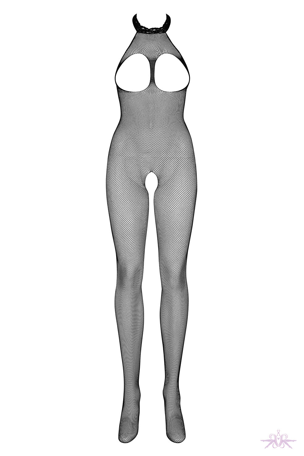 Obsessive Halter Black Fishnet Bodystocking