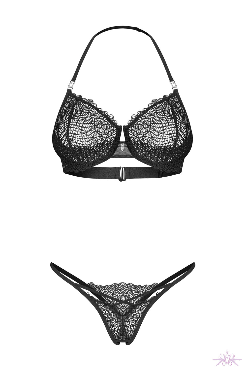 Obsessive Iliosa 2pcs Crotchless Set