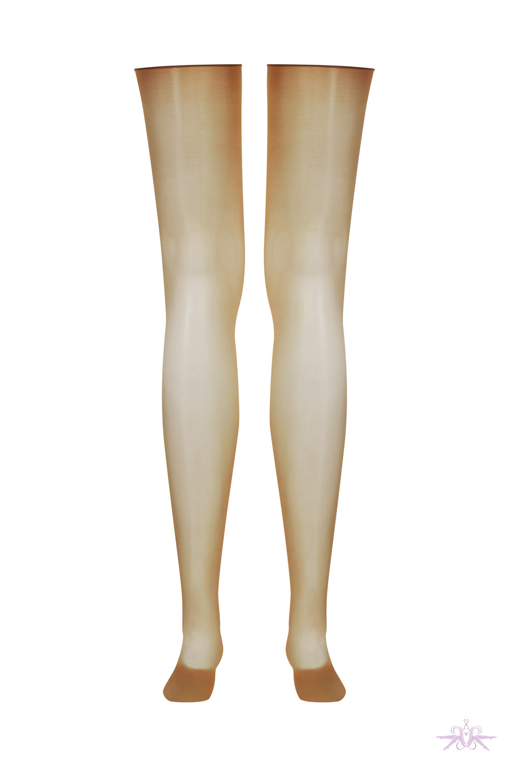 Maison Close Sheer Glossy Cut and Curled Caramel Stockings