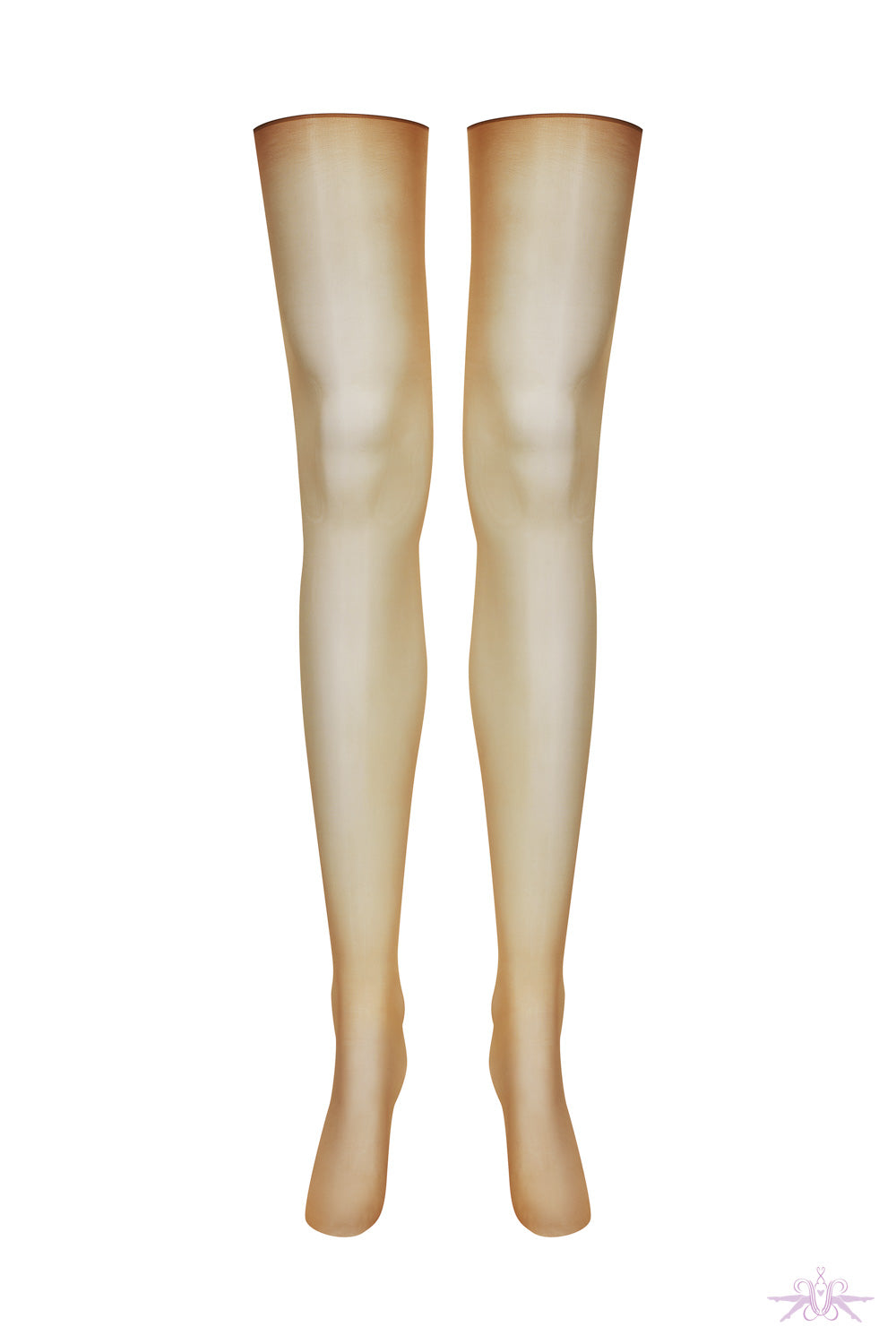 Maison Close Sheer Glossy Cut and Curled Caramel Stockings