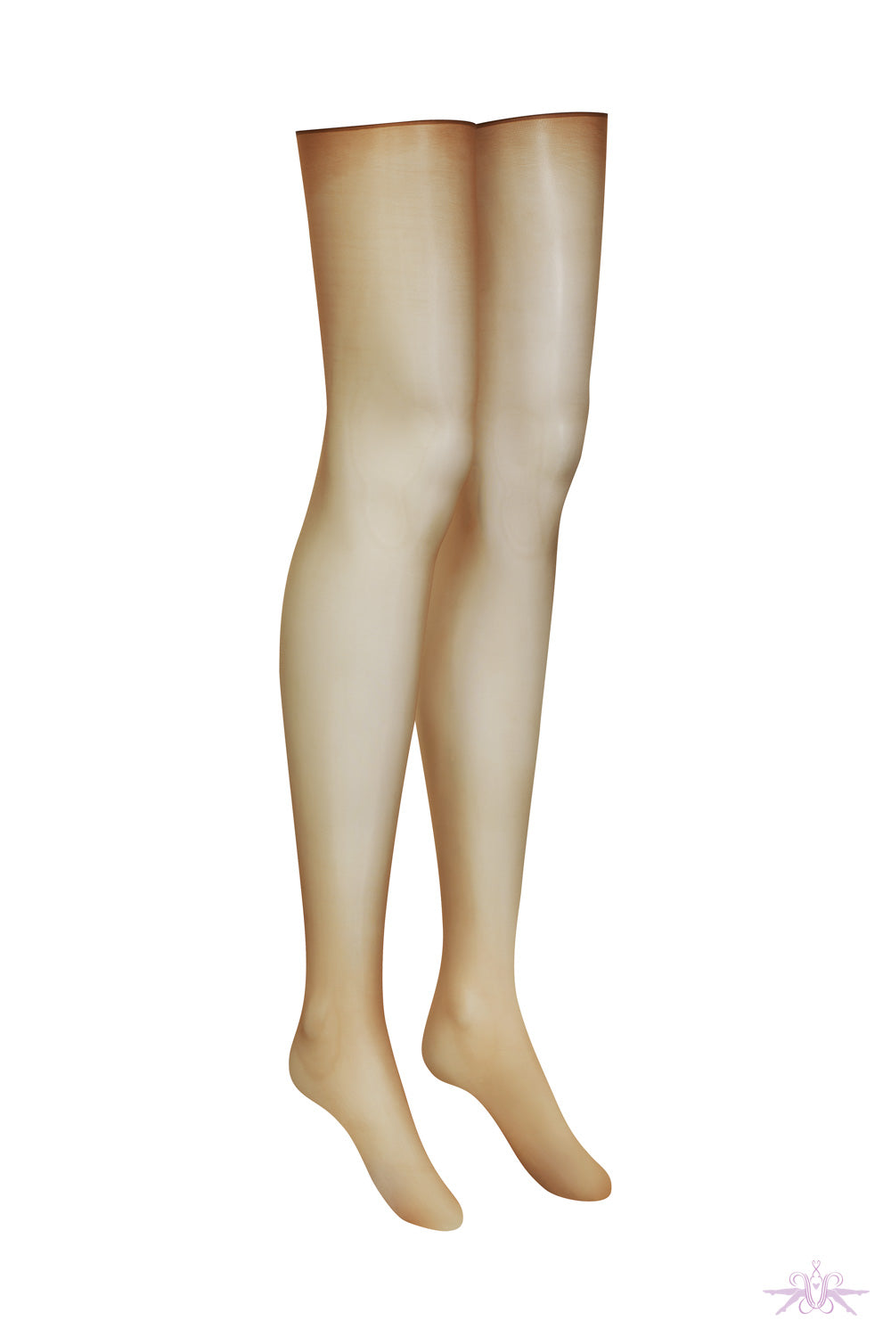 Maison Close Sheer Glossy Cut and Curled Caramel Stockings