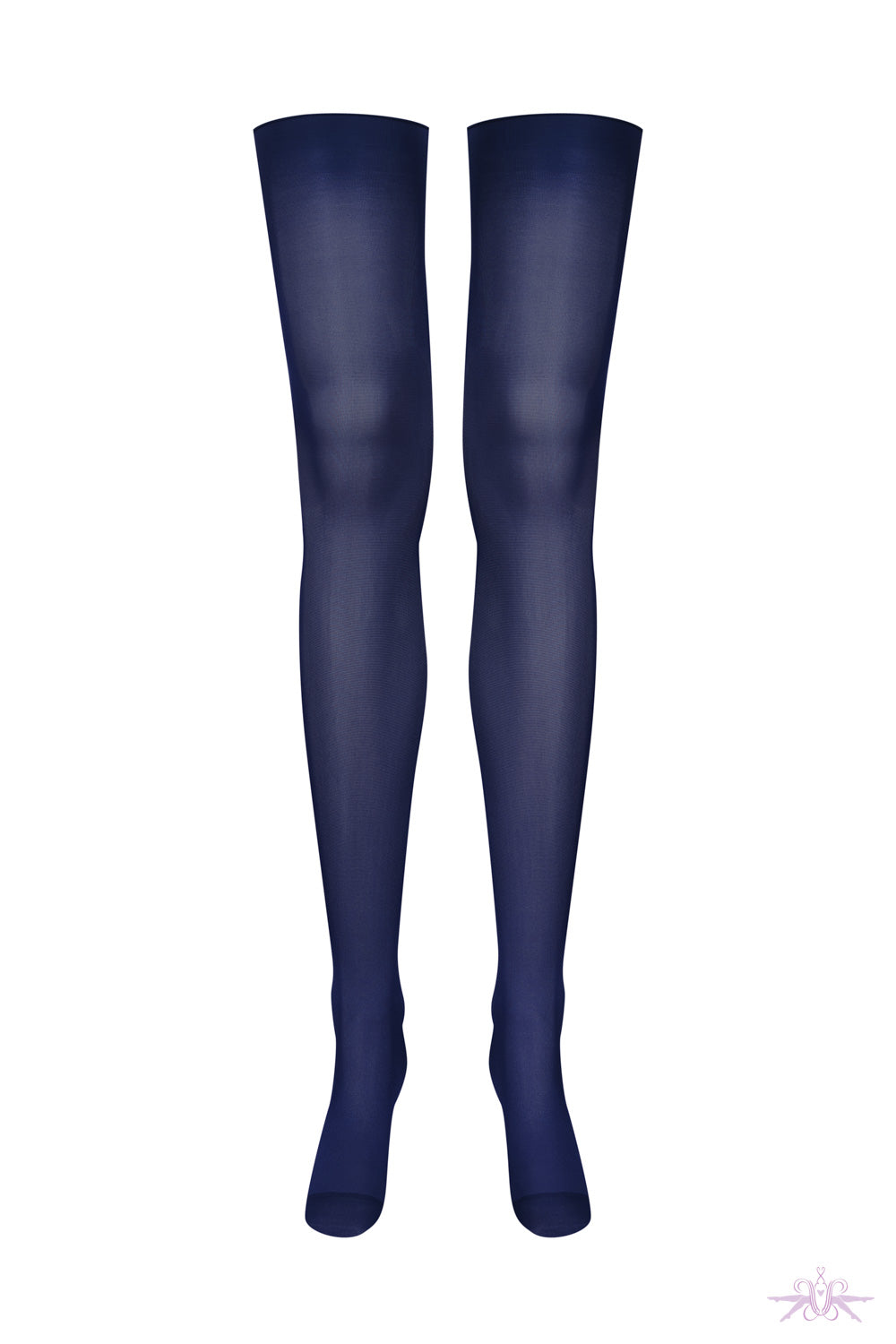 Maison Close 40D Navy Semi-Opaque Cut and Curled Stockings