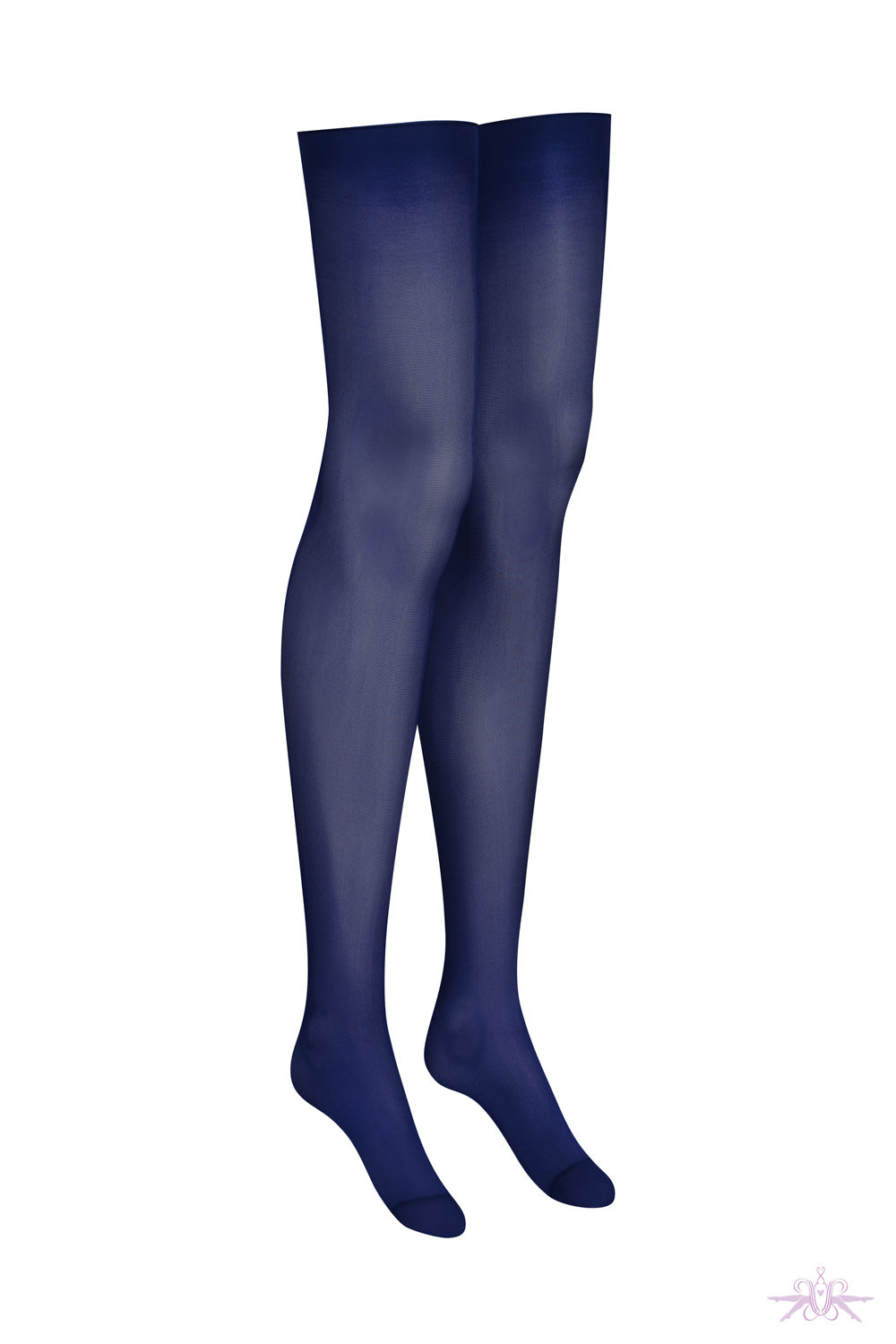 Maison Close 40D Navy Semi-Opaque Cut and Curled Stockings