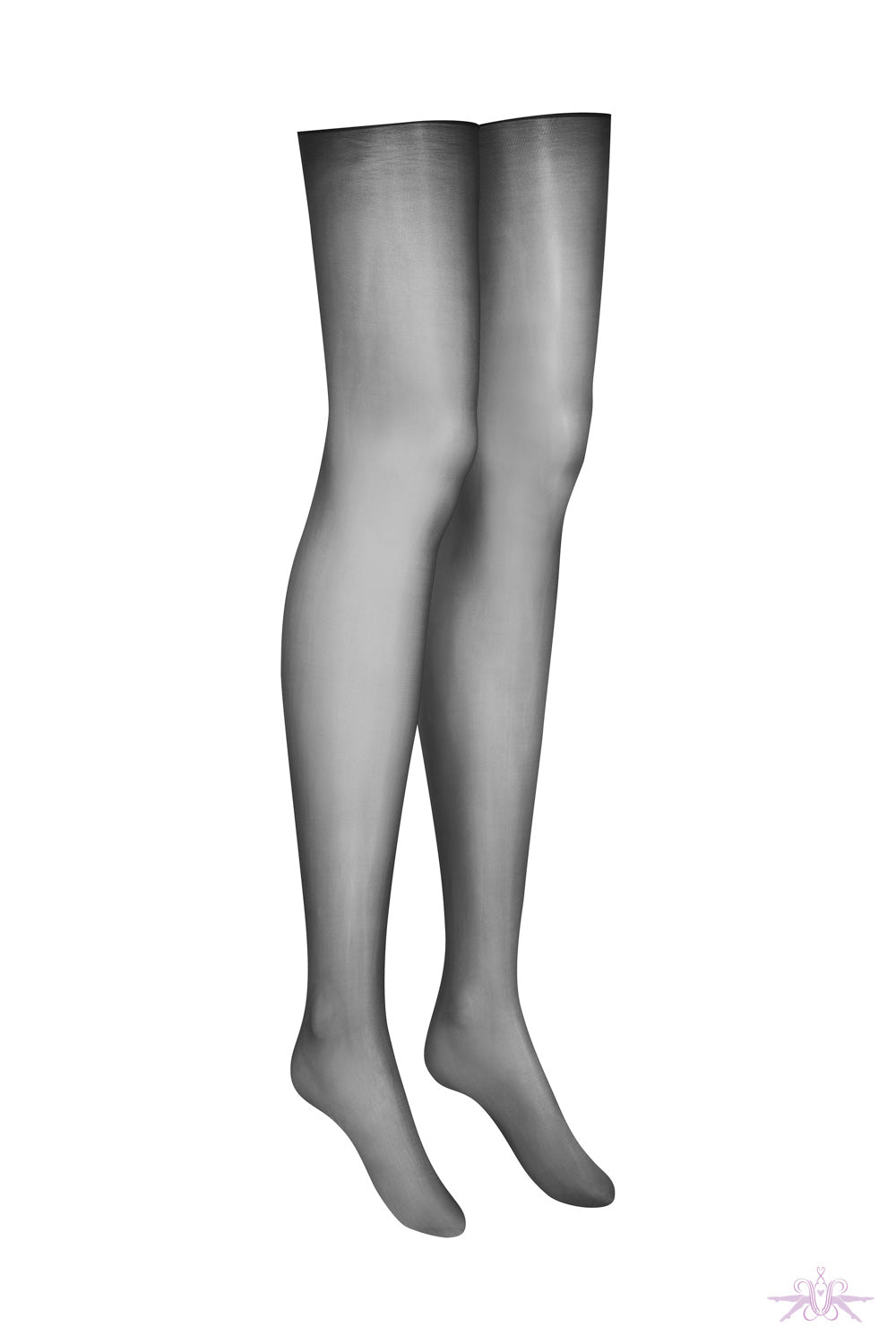 Maison Close Sheer Glossy Cut and Curled Smoky Stockings