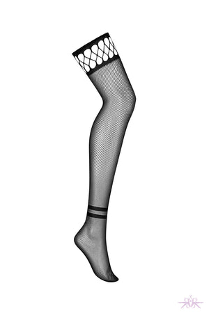 Obsessive Cut-Out Fishnet Black Stockings